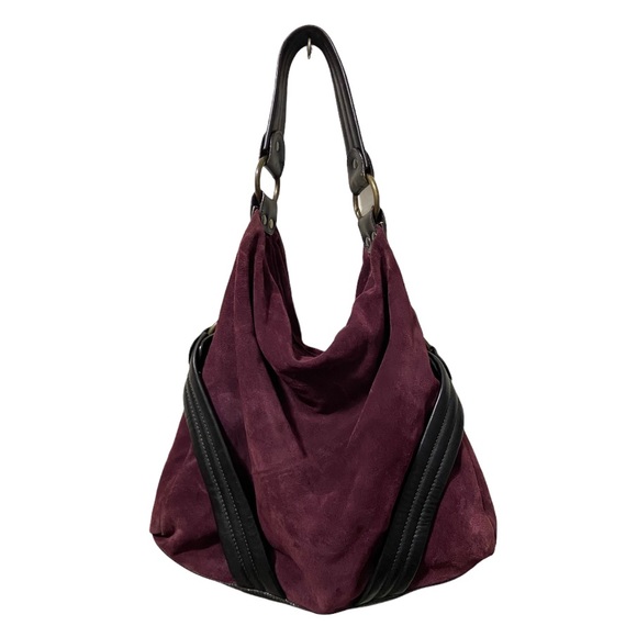 Maurizio Taiuti Handbags - Maurizio Taiuti Italian Leather Shoulder Bag Wine Plum Color